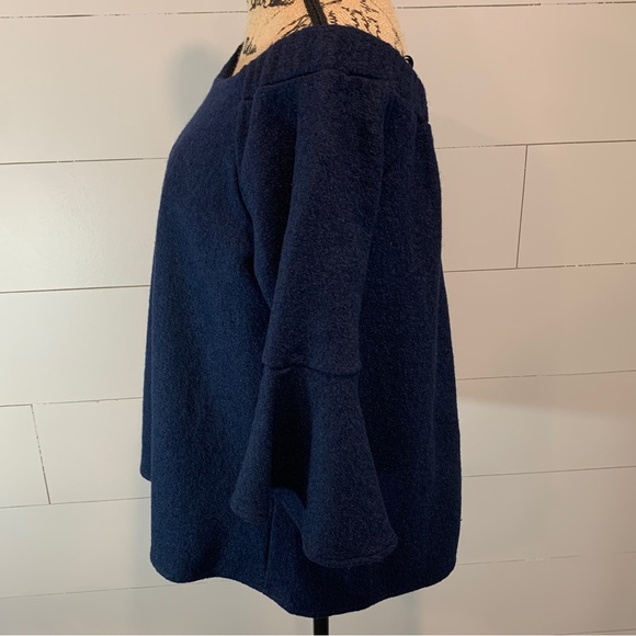 Banana Republic Wool Blend Off Shoulder Bell Sleeve Wool Top - Large - Picture 2 of 9